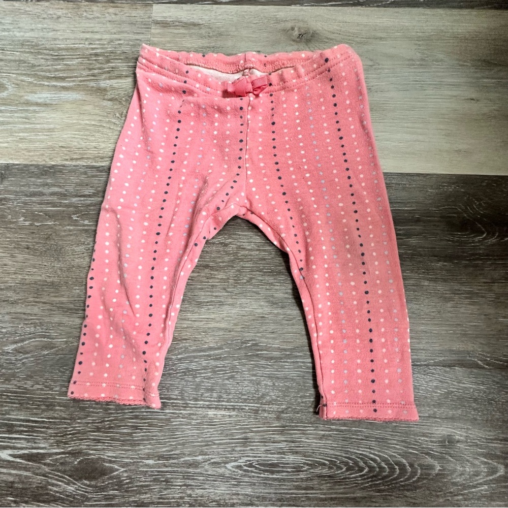 Gymboree Pink and Black Dotted Leggings 12-18M